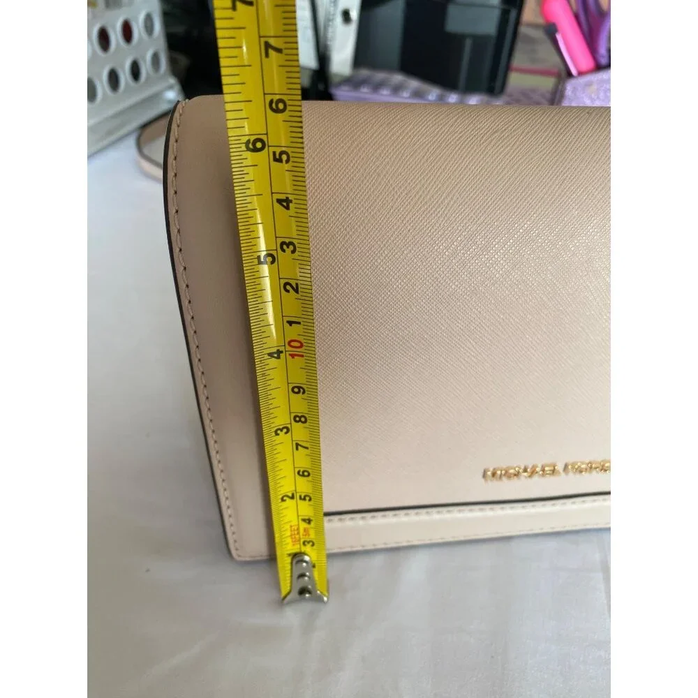 Michael Kors Womens Saffiano Leather Crossbody Bag - Pink Rectangle Purse - Picture 6 of 16